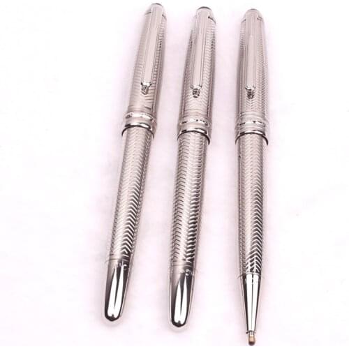 MB Metal Ballpoint Pen Luxury W Wave Pattern Signature Rollerball Gel Pens Fountain Pens Office Supplies