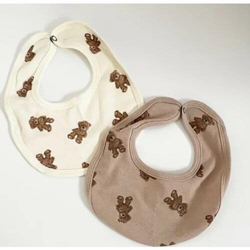 MILANCEL 2021 Autumn Baby Bib Toddler Boys Bear Bib Baby Accessories