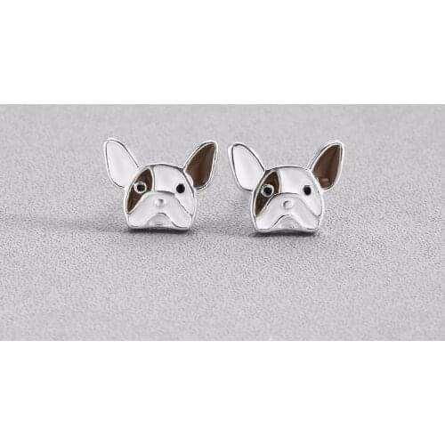 Cute Enamel French Bulldog Earrings For Girls Kids Animal Stud Earring Mini Pet Dog Piercing Jewelry Lovely Pendientes Bijoux