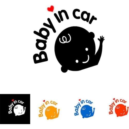 Cartoon Car Stickers Reflective Styling Baby In Car Warming Car Sticker Baby In Car Pattern Window Decal Self Adhesive Funny