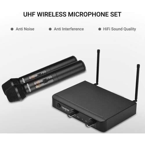 TAKSTAR UHF Wireless Microphone Set Handheld Mic Receiver Infrared Frequency Matching Adjustable 32 Channels Support Independent