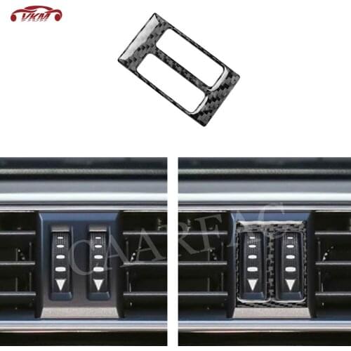 Carbon Fiber Front Central Control AC Outlet Vent Trim Frame Cover Sticker For Toyota Land Cruiser Prado 2010-2018