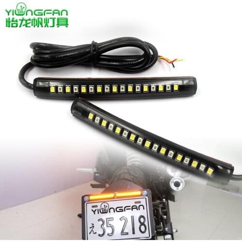Factory Wholesale 17led Car Two-Color Daytime Running Brake Steering Indicator Signal License Light Bar Red White Yellow Light