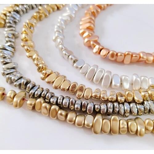 DIY handmade original irregular shaped electroplating beads Yajin kc gold handmade beaded material 1pcs