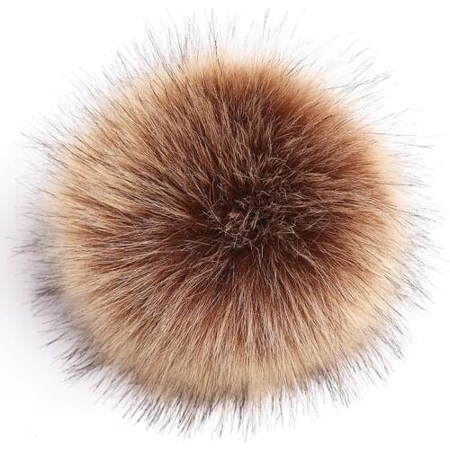 15cm Coloful Faux Fur Pompom For Women Hat Faux Fur Pom Poms for Hats Caps Big Size Pompon for Knitted Hat Cap Wholesale Hot