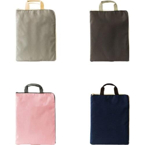 Portable Zippered A4 File Bag Handheld Test Paper Bag Hidden Wide Open Pocket