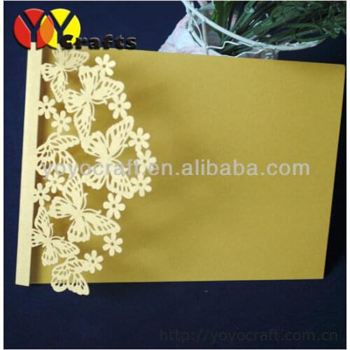 INC029 invitations various color laser cut butterfly wedding cards invitation
