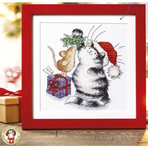 Drop Shipping Embroidery Cat and Mice 9 CT Count Cross Stitch Sets with 100% Cotton Floss & Free Shipping for Home Decor & Gifts
