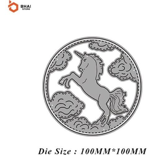 Christmas Unicorn Metal Cutting Dies and Stamps DIY Scrapbook Photo Album Decorative Embossing Paper Cards