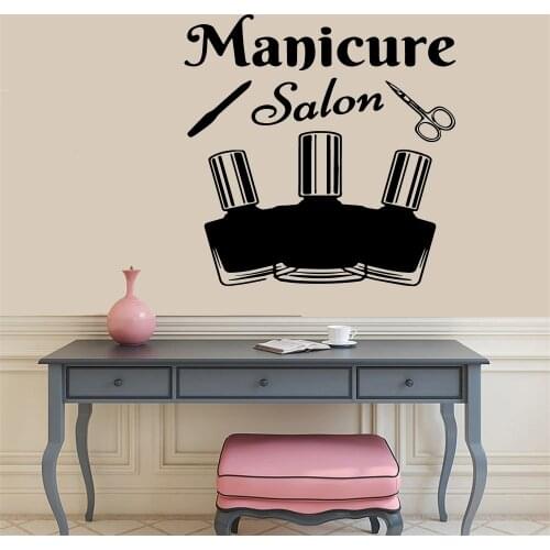 Removable Manicure Salon Wall Stickers Personalized Creative for Living Room Company School Office Decor Decal Mural WL361