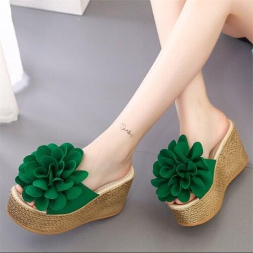 Hot Sale 2021 Summer New Women Fashion Wedges Causal Shoe Classic Platform Peep Toe Beach Sandals Butterfly-Knot Flip Flops