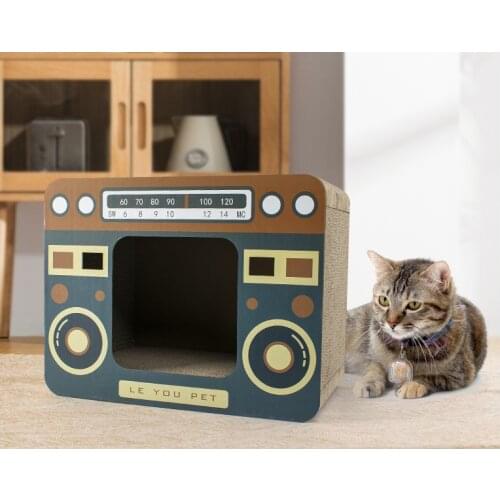 Cat Supplies Radio Cat Scratching Board Cat litter Carton Vertical Corrugated Paper Cat House Relaxing Decompression Toy