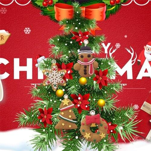 Christmas Tree Ornaments Gingerbread Man Christmas Ornaments Deer Snowman Chrismas Tree Pendant Decoration Party Supplies