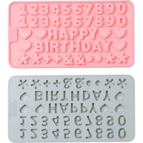 Silicone Molds Small Alphabet Number Non Stick Candle Chocolate Ice Fondant Decoration Confectionery Soap Baking Mould Supplies