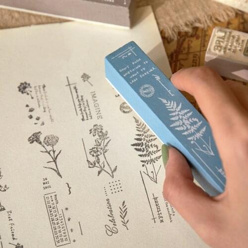 Vintage Collage Plants Calendar Backgound Wood Stamp Planner Wooden Rubber Stamp Diy Scrapbooking Cards Decoration Embossing