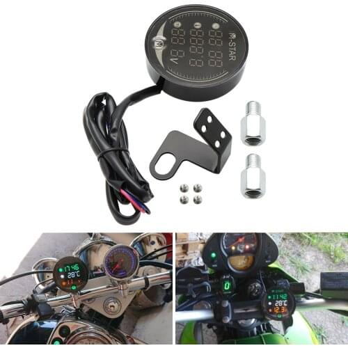 Waterproof 5-In-1 Modified Motorcycle Water Temperature Meter Time Voltmeter 12V Chronometer USB Mobile Phone Charging