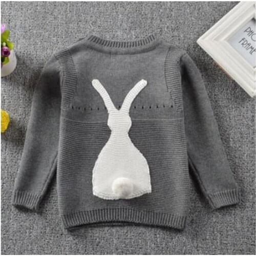 New 2021 Autumn Kids Boys Girls Long Sleeve Knit Sweater Baby Kids Boys Girls Rabbit Pullover Sweaters Winter Children Clothing