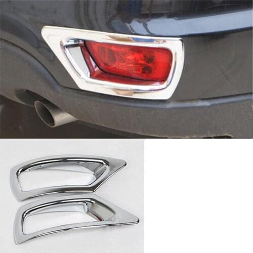 YAQUICKA 2pcs/Set ABS Car Rear Fog Light Lamps Cover Bezels Styling Trim Frame Sticker Fit For Fiat Freemont 2012 2013 2014