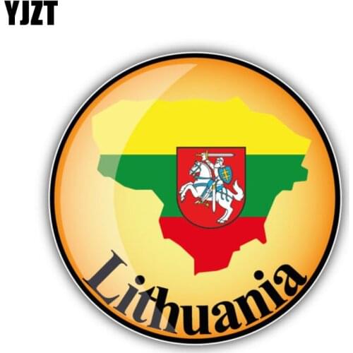 YJZT 13CM*13CM Car Sticker Lithuania Map Flag Decal Car Window Body Accessories 6-1326