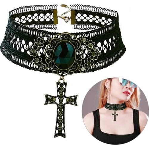 ANIWON Choker Necklace Gothic Tassel Fashion Clavicle Necklace Lace Choker Clavicle Choker Chain Necklace Jewelry Accessories