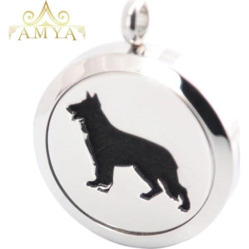 10pcs Wolf Aromatherapy Essential Oil Surgical Stainless Steel Perfume Diffuser Locket Necklace Pendant Free 20pcs Pads