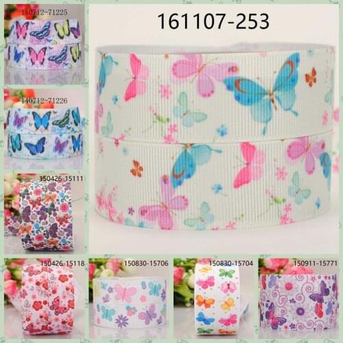 10yards -different sizes -lively cartoon butterfly ribbon printed Grosgrain ribbon 140712-71225