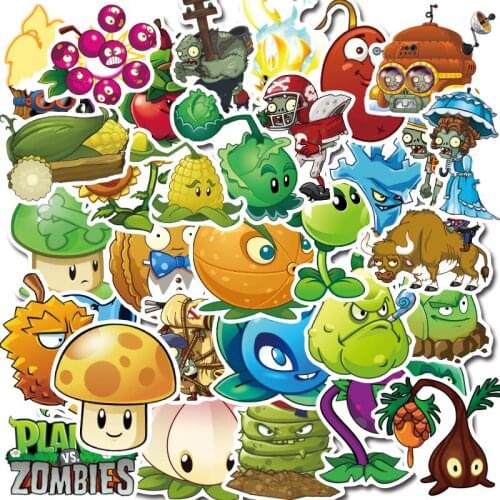 100P Kawaii Plant and Zombie Stationery Sticker Creative Cartoon DIY Diary Phone Suitcase Refrigerator Deco Adhesive Supplies