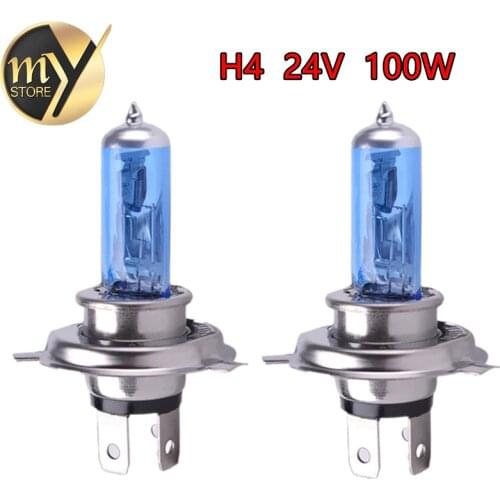 2pcs 24V H4 100W Super Bright Fog Lights Halogen Bulb High Power Headlight Lamp Car Light Source parking Head White 100/90W
