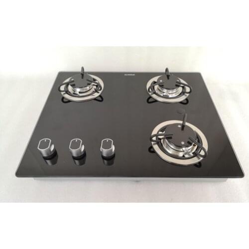3 Burner LPG Gas Stove Hob With Tempered Glass 3*1.8KW 505*410*70mm GR-B007 Boat Caravan RV