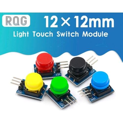 5pcs 12X12MM Big key module Big button module Light touch switch module with hat High level output for arduino or raspberry pi 3