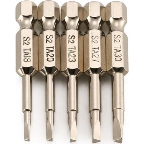 5 PCS S2 Steel Magnetic Triangle Head Screwdriver Bits 50mm 1/4 Hex Shank Nozzle Pneumatic Screwdriver Electric Head