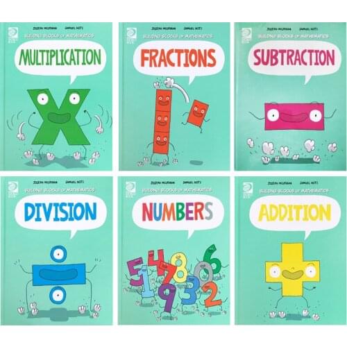 6 Books/Set Building Blocks of Mathematics Learning Maths Collection Book Children Comic Math Enlightenment Books