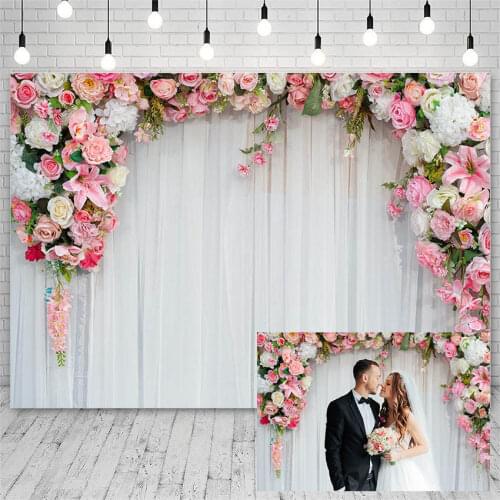 Avezano Backdrops Wedding Engagement Bridal Shower Party Pink Flowers Decoration Photography Background Photo Studio Photophone