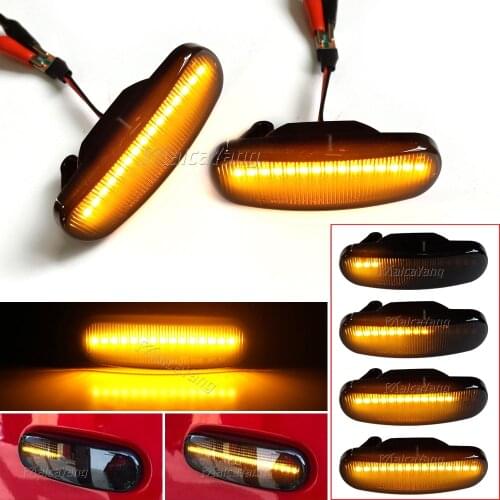 For Fiat Stilo Panda Punto Evo Qubo Multipla Linea Idea Grande Doblo abarth Peugeot Citroen Dynamic LED side marker light Smoke