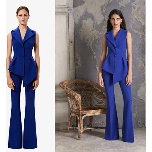 Elegant Sleeveless Blazer Vest Suit Female Jacket Flare Pants Set Single Breasted Spring Summer Women Coat 2 Pieces