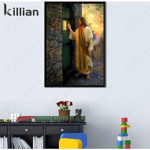 European Famous Oil Painting Jesus Knocking On The Door Picture Canvas Painting Wall Modern Art Poster Office Bedroom Home Decor