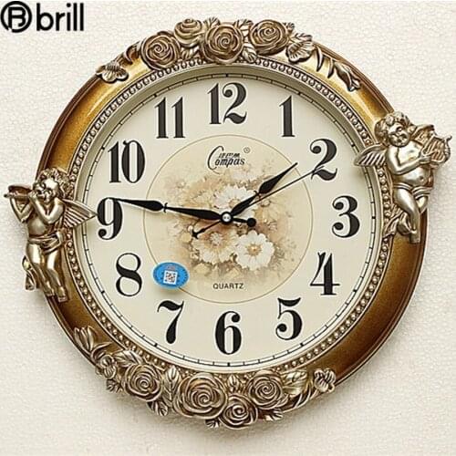 European Large Wall Clock 3d Vintage Modern Shabby Chic Living Room Clocks Wall Home Decor Silent Horloge Murale Reloj Pared