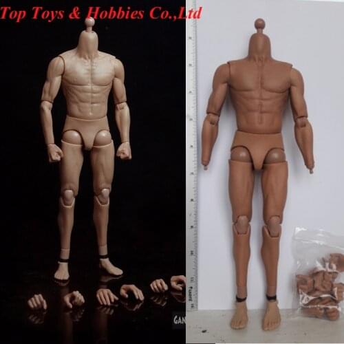 G002 1/6 scale Asian Male Body Muscle Action Figure Model of Bruce Lee Similar to HT DX04 type with Extra Hands In stock