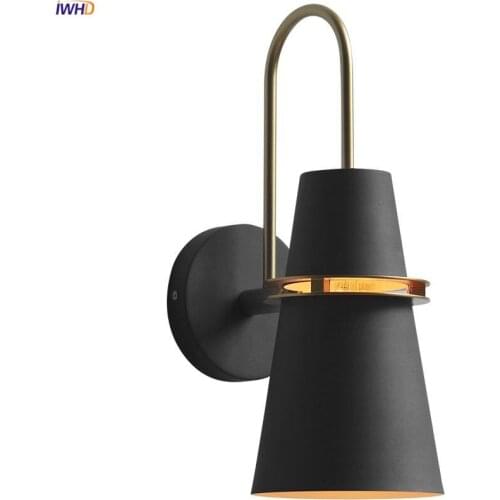 IWHD Loft Style Industrial Retro Wall Lights For Home Lighting Bedroom Stair Bathroom Mirror Light Vintage Wall Lamp Sconce LED
