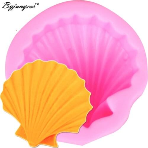 Byjunyeor M243 Scallop Shell UV Resin Silicone Mold Fondant Chocolate Candy Gumpaste Lollipop Crystal Epoxy Soft Clay Bake Tools