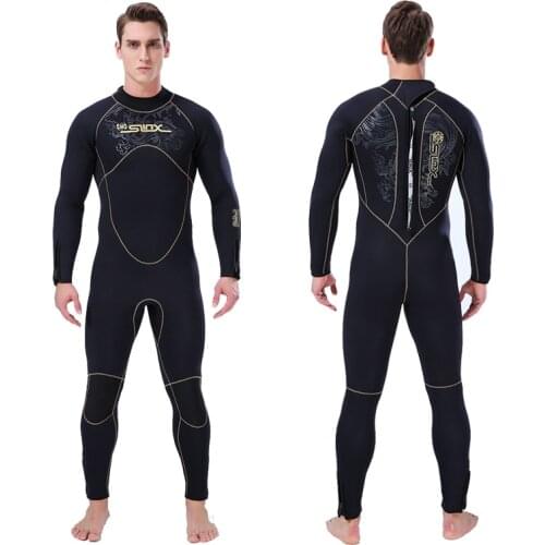 Full-Body Wetsuit Men Thicken 5mm Neoprene Fleece Inside Keep Warm For Cold Water Swimming Diving Suit Spearfishing Plus Size