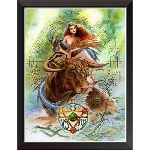 New arrival Diamond painting embroidery 12 Zodiac Constellation 5d cross stitch kits beads handwork mosaic art Taurus girl A461