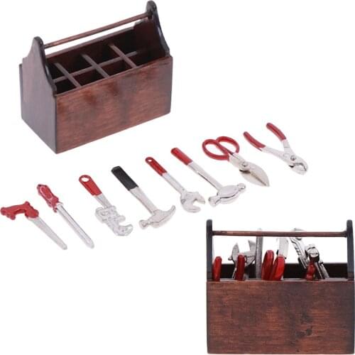 1:12 Dollhouse Accessories Mini Toolbox Handmade DIY Doll House Mini Furniture Model Tools Sets