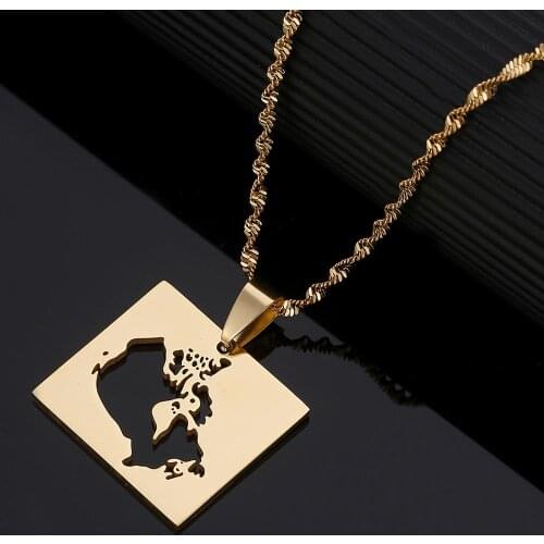 Stainless Steel Canada Map Pendant Necklaces for Women Country Maps of Canadian Chain Jewelry