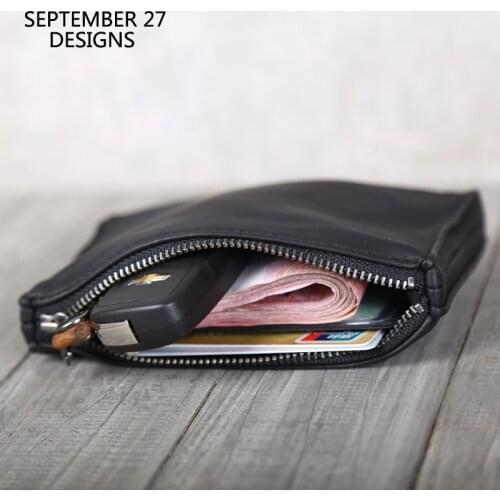 New Fashion Coin Purses Genuine Leather Luxury Sheepskin Women Simple Small Storage Key Wallet Men Credit Card Organizer Bag