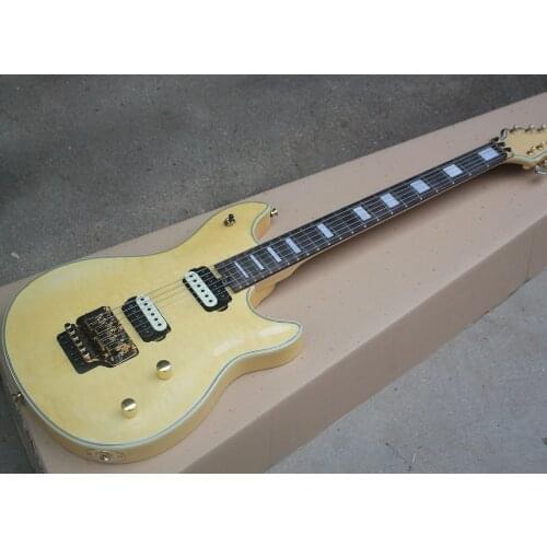 Factory Outlet-6 Strings Natural Wood Color Electric Guitar with Rosewood Fretboard,Quilted Maple veneer