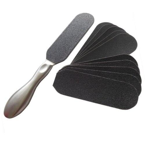 1Pc Foot File Pedicure Rasp, Stainless Steel Foot File Callus Remover+10Pcs Replacement Pads Pedicure Tool