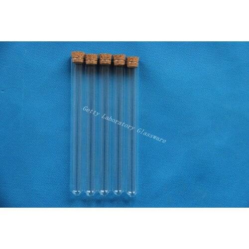 Pyrex round bottom test tube 18x180mm, High temperature Resistant, with plug
