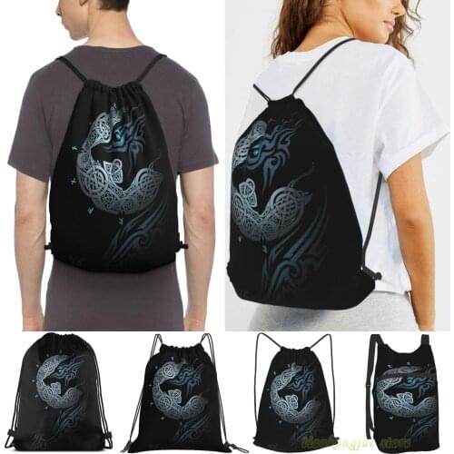 Ragnarok Moon Women Purpose Drawstring Backpack Bags Men Outdoor Travel Backpacks For Gym Training Swimming Fitness Bag