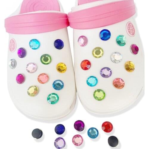 Single Sale 1pc Crystal2 PVC Shoe Charms,Shoe Buckles Accessories Fit Bands Bracelets Croc JIBZ,Kids Party X-mas Gift